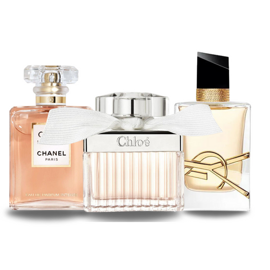 Promo balíček 3 parfémov: Chanel COCO MADEMOISELLE, Yves Saint Laurent LIBRE a CHLOÉ 100 ml.